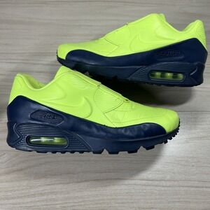 Nike Air Max 90 x Sacai Women's Size 7 Sneakers Volt/Obsidian Blue Laceless